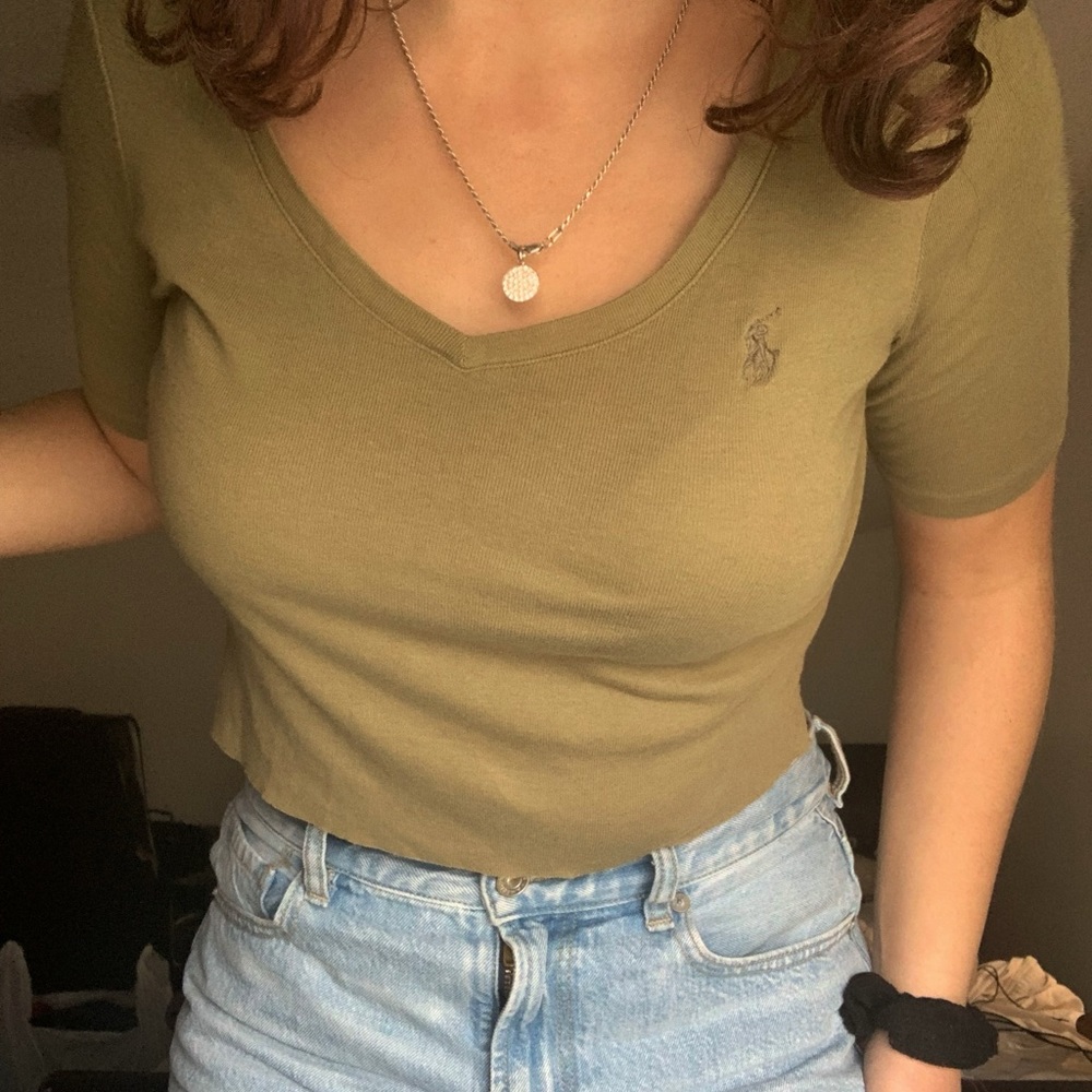 olive green ralph lauren shirt